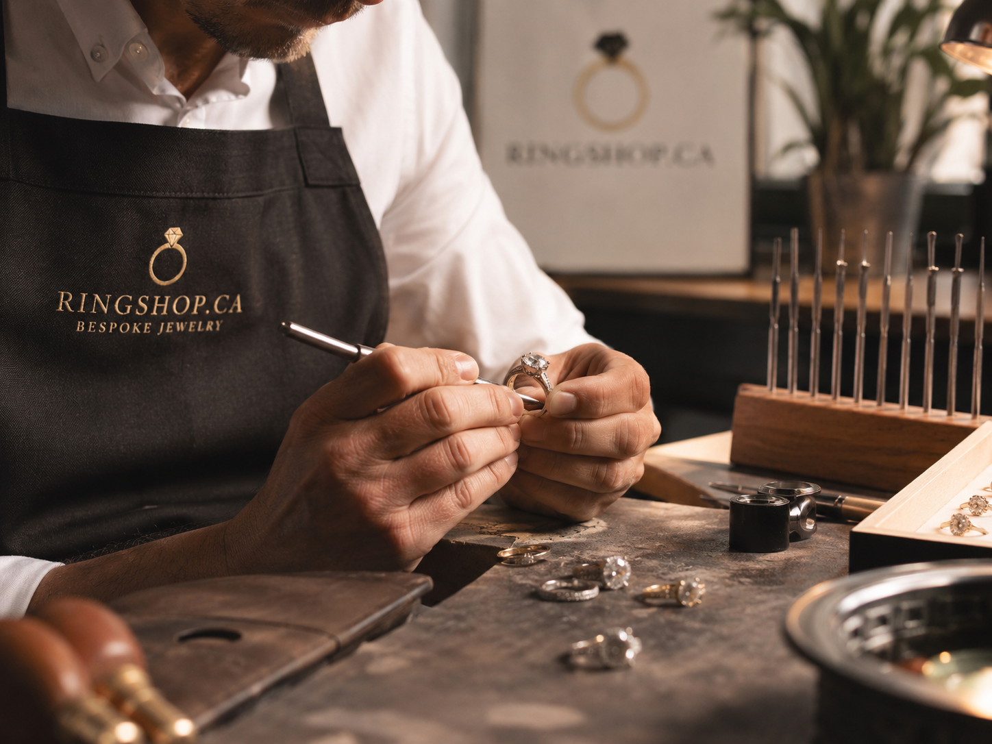 Jeweler crafting a bespoke ring